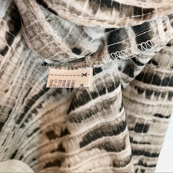 ZARA striped blouse long sleeve gray/cream 1440 - Picture 6 of 7